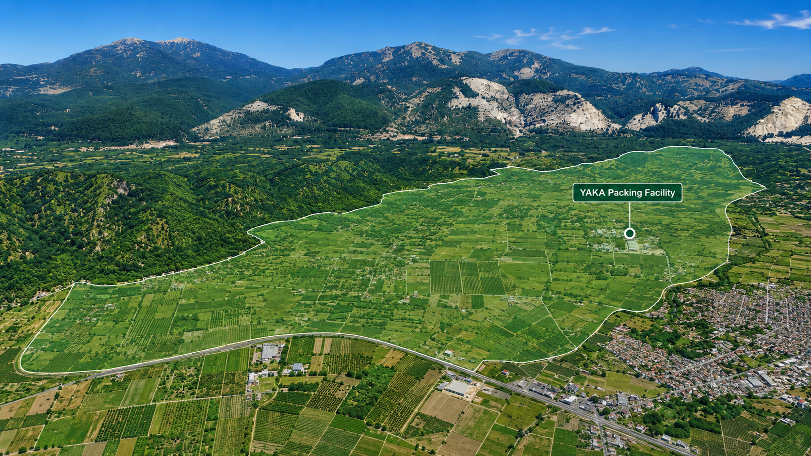 YAKA region at the Rhodope foothills with highlighted area